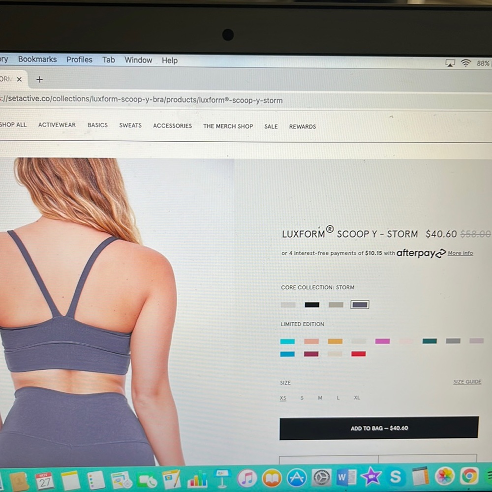 Set Active Luxform scoop y sports bra Small Storm